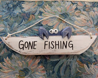 Gone Fishing Hanging Sign