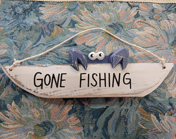 Gone Fishing Hanging Sign