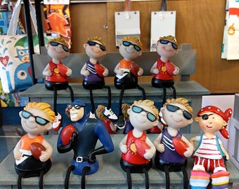 Aussie Footy Fan Figurines – Sitting Shelf Ornaments