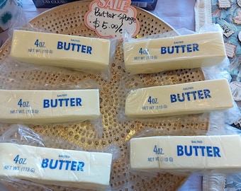 Butter Sponge  Funny Kitchen Cleaning Gift  Looks Like a Stick of Salted Butter