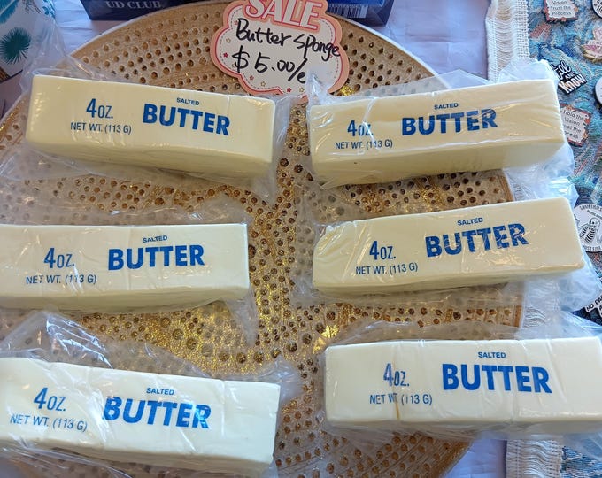 Butter Sponge  Funny Kitchen Cleaning Gift  Looks Like a Stick of Salted Butter