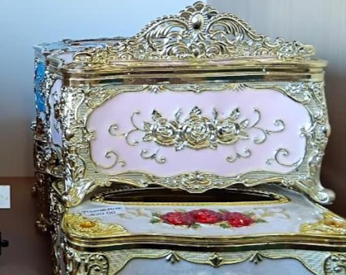 Vintage Floral Decorative Storage Box – Elegant Tissue Box or Keepsake Holder