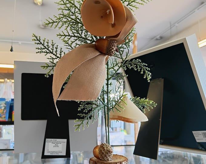 Rustic Pine Twig Ornament – Natural Décor with Acorns & Ribbon