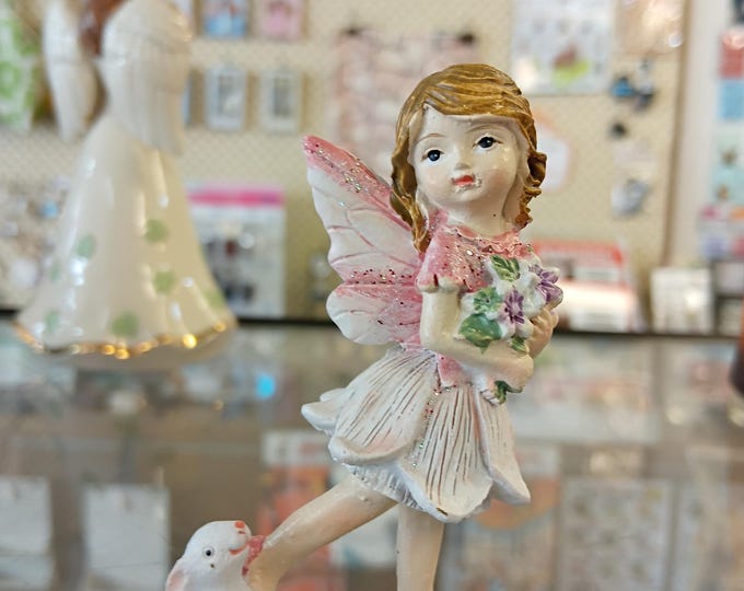 Whimsical Fairy Angel Figurine with Bunny – Garden & Home Ornament