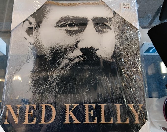 Ned Kelly Glass Plaque – Iconic Australian Outlaw Tribute