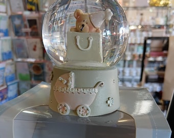 Teddy Bear Baby Snow Globe  Adorable Nursery Decor Water ball Gift for Newborns Baby Showers