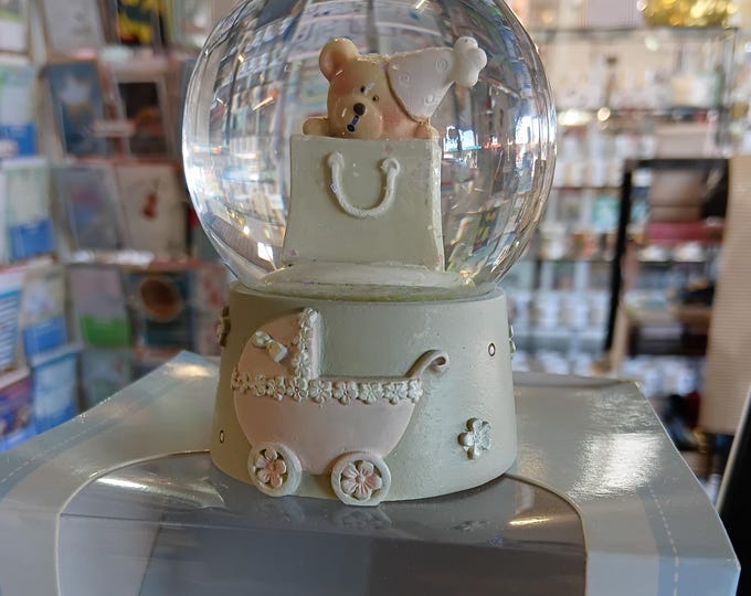 Teddy Bear Baby Snow Globe  Adorable Nursery Decor Water ball Gift for Newborns Baby Showers