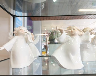 Porcelain Angel Figurines – Set of Musical & Joyful Angels