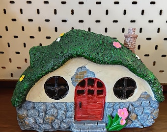 Whimsical Hobbit House Ornament Hand-Painted Fairy Garden Decor Cottage core Gift |Devonport Gifts