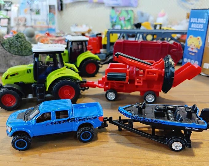Toy Vehicles for Boys Ford F-150 Raptor with a bass boat