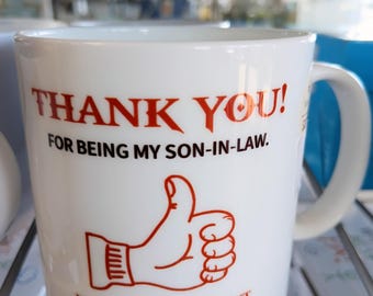 Funny Son-in-Law Mug – “Thank You” Punch Joke Gift | Sarcastic Coffee Cup for Son-in-Law | Gag Gift from In-Laws