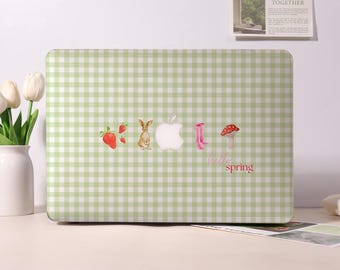 Green Check Customizable Matte Macbook Hard Case For Macbook Pro 16/15/14/13,Macbook Air 15/13/11,Ret 15/13,Macbook Neo,M5 M4 M3 M2 2026