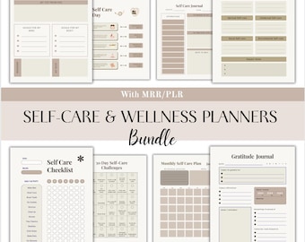 Self-Care Planner Bundle: Wellness Journal, Canva Template (Digital Download)