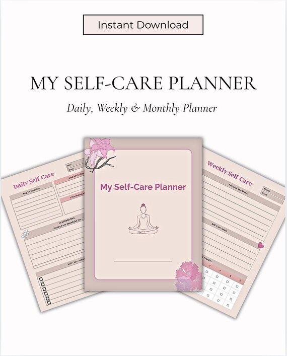 Digital Self-Care Planner | Editable Canva Template | Daily, Weekly & Monthly Wellness Journal | Printable PDF | 2025