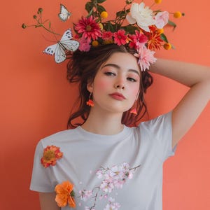 Japanese Cherry Blossom T-Shirt, Sakura Tee, Japan Vibes Shirt, Floral Blossom Top, Asian Inspired Clothing