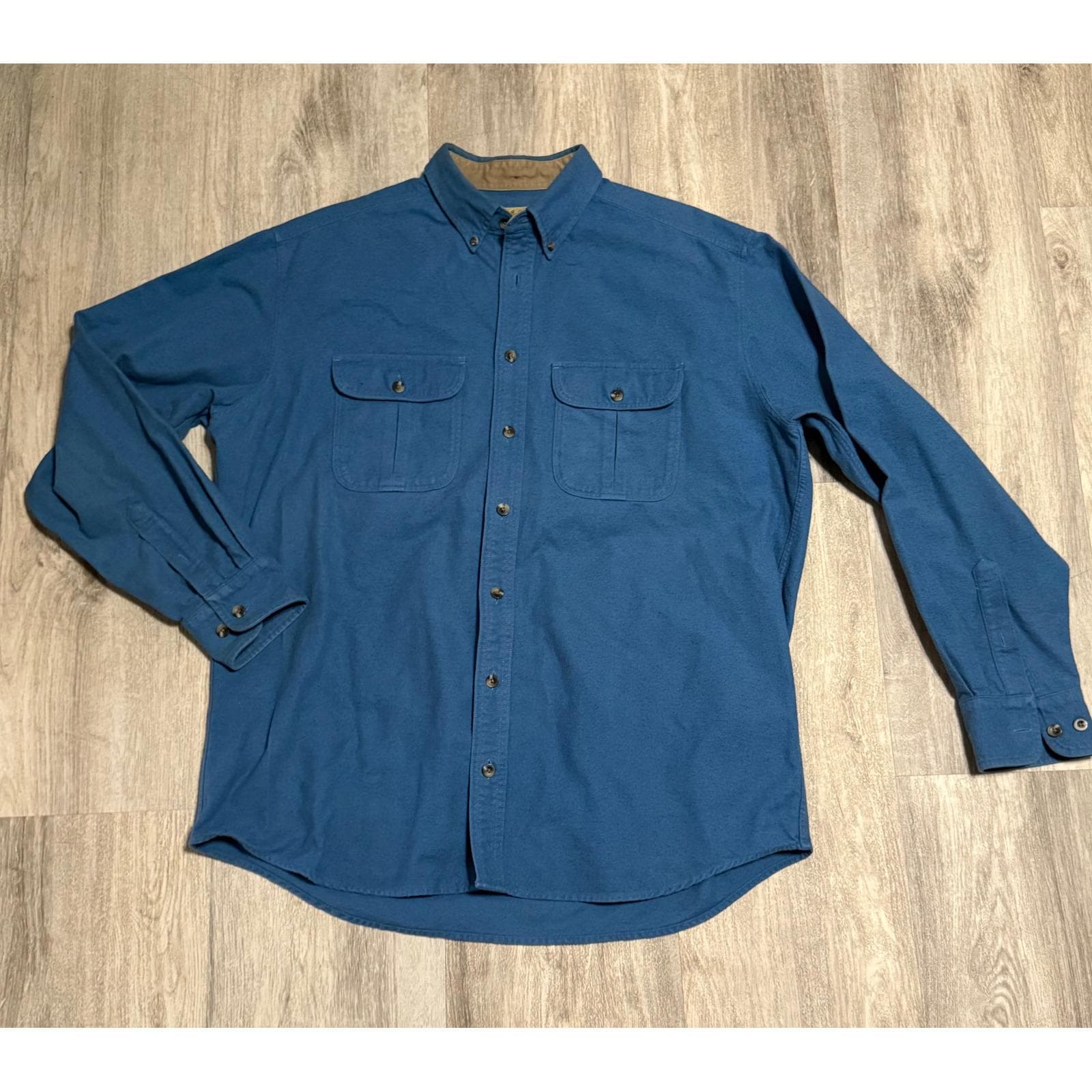 Chemise vintage Cabelas homme grande verte boutonnée pêche