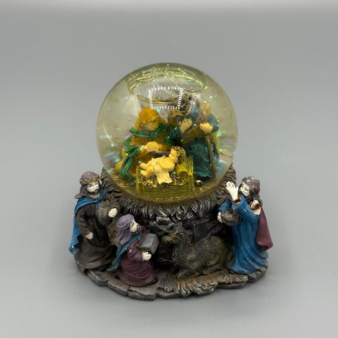 Nativity Snow Globe Holy Family With Wise Men Christmas Decoration - Etsy