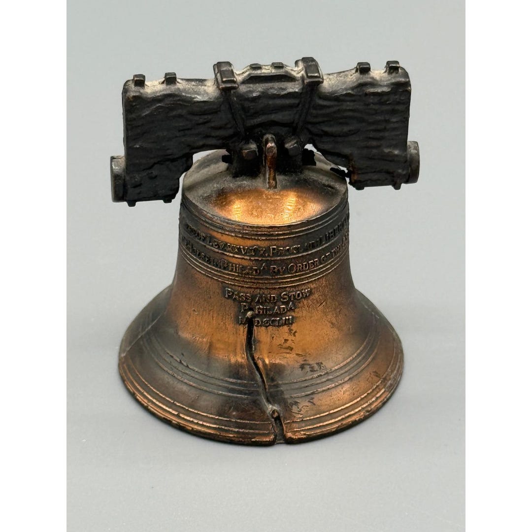 Vintage Liberty Bell Statue Replica Philadelphia Souvenir Bronze Tone ...