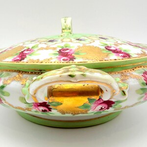 Early 1900s Unmarked Moriage Rare Covered Serving Dish image 3