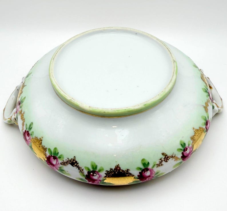 Early 1900s Unmarked Moriage Rare Covered Serving Dish image 12
