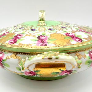 Early 1900s Unmarked Moriage Rare Covered Serving Dish image 5