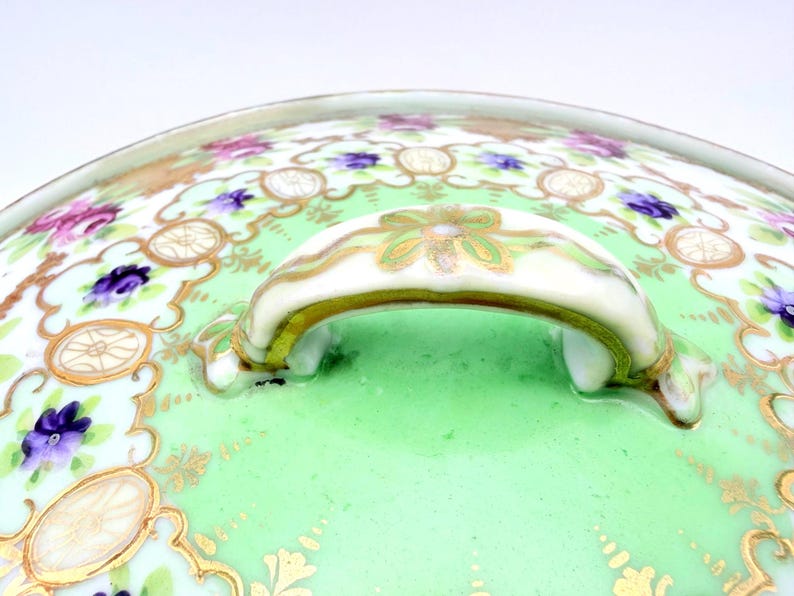 Early 1900s Unmarked Moriage Rare Covered Serving Dish image 8
