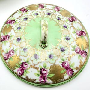 Early 1900s Unmarked Moriage Rare Covered Serving Dish image 7