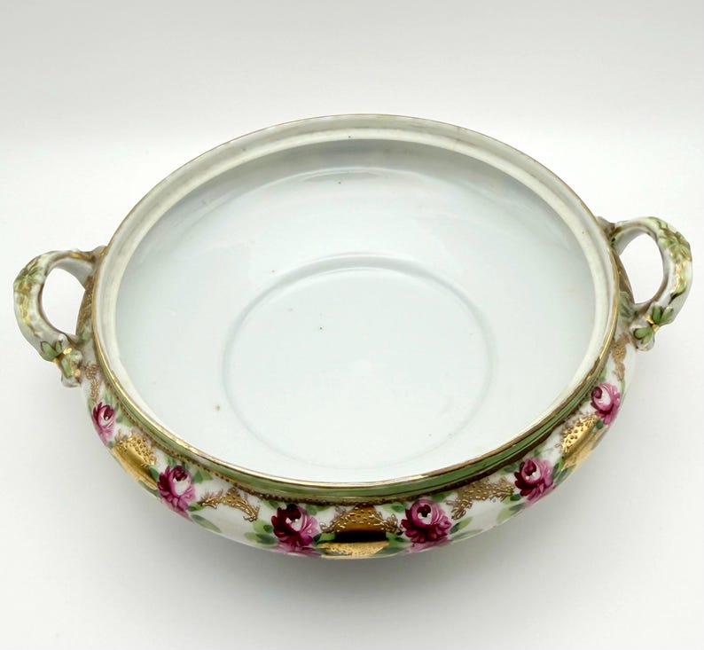 Early 1900s Unmarked Moriage Rare Covered Serving Dish image 11