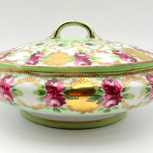 Early 1900s Unmarked Moriage Rare Covered Serving Dish image 4