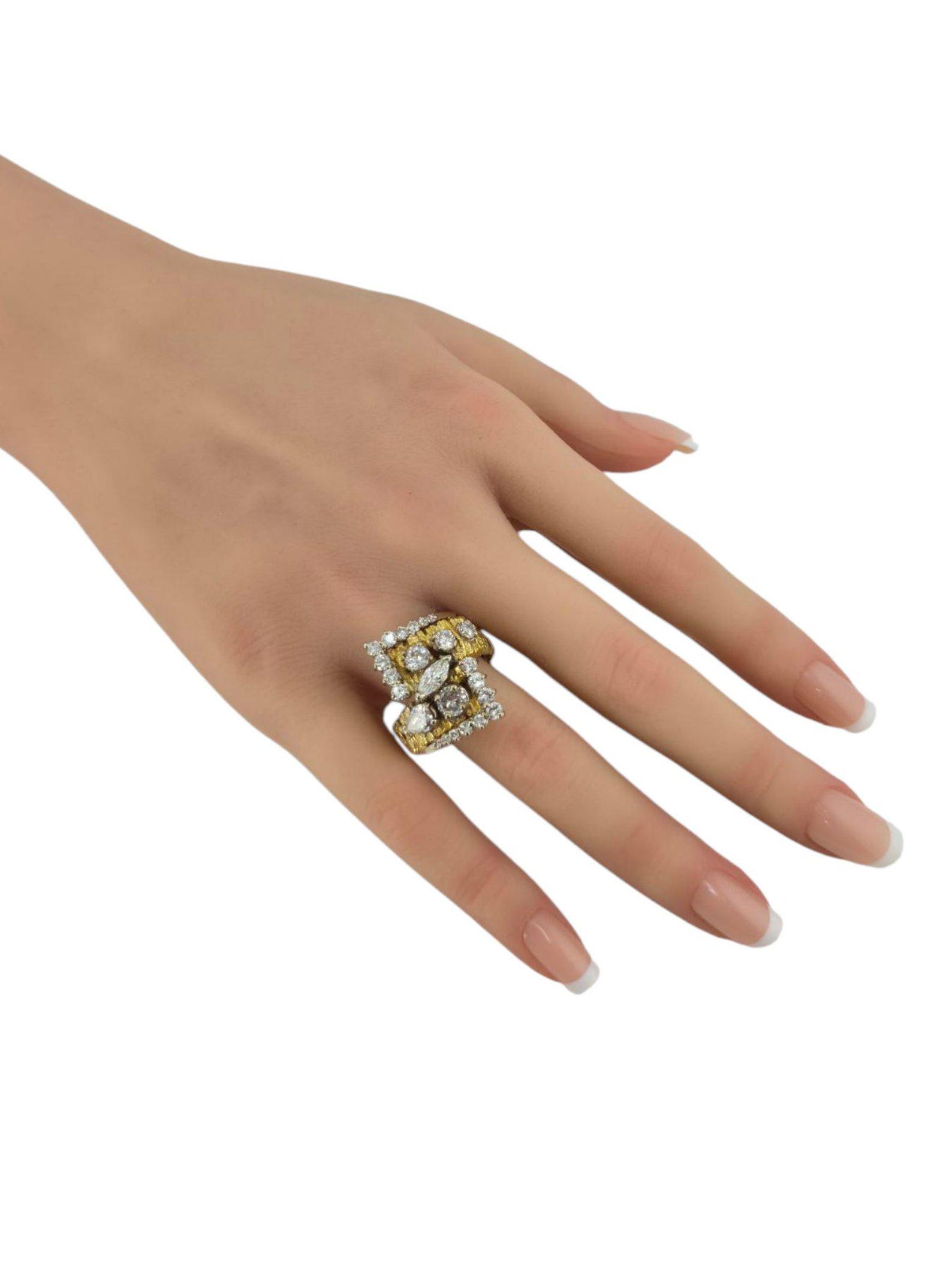 Authentic Vintage 14K Yellow Gold Ring With 2.52ct in Diamonds - Etsy