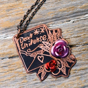 Querido Universo... - Carta de amor grabada a mano a ti mismo Collar en cobre. - Secreto para ti mismo. - Reagan Juel