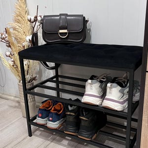 Shoe Storage Bench, Modern Entryway Organizer with Seating, Shoe Rack and Storage for Hallway or Bedroom