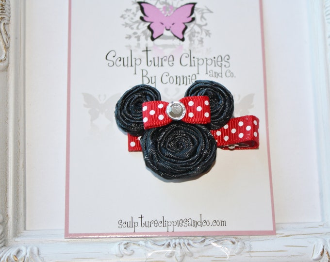 Red Inspired Solid Minnie Mouse Ribbon Sculpture Bows. Red Etsy
