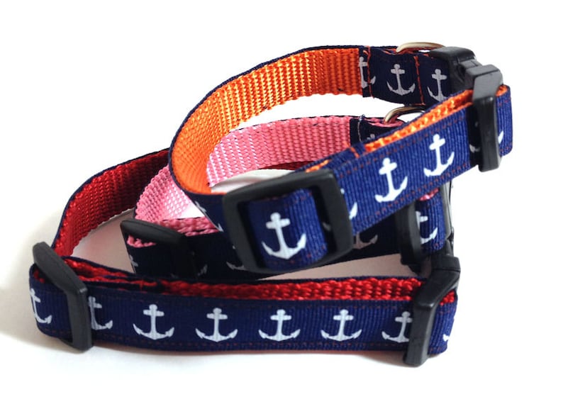 Personalized Nautical Dog Collar Anchor Dog Collar Etsy