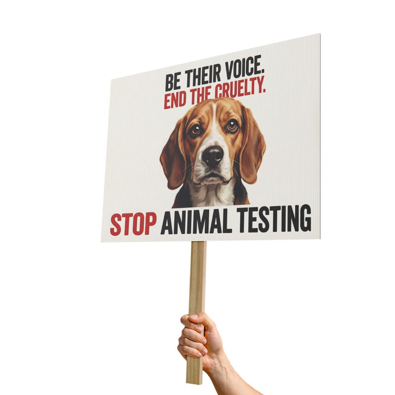 Stop Animal Testing Protest Sign | Animal Rights Rally Placard, Dog ...