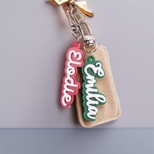 Llavero acrílico personalizado, llaveros personalizados con nombre para lonchera, etiqueta de acrílico para mochila, etiqueta para bolsa de pañales, regalo de regreso a clases, etiqueta con nombre para niños