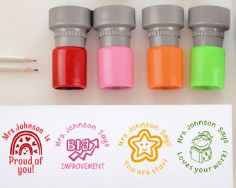 Custom teacher stamp, Teacher stamp. Personalized name, School classroom praise stamp,Classroom Feedback Stamp,Homework Assessment Stamp