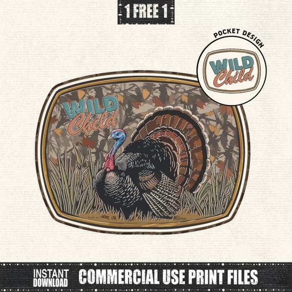 Wild Child Turkey PNG, Boho Sublimation Design Hippie Retro, Retro Thanksgiving, Preppy Fall, Kids Apparel, Boy Shirt, Digital Download