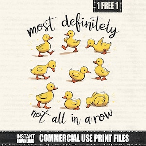 Funny Ducks Not All In a Row PNG, Snarky Funny Mental Health Cute Duck, Sarcastic Mental Health Humor Clipart, DIY Animal, Digital Download