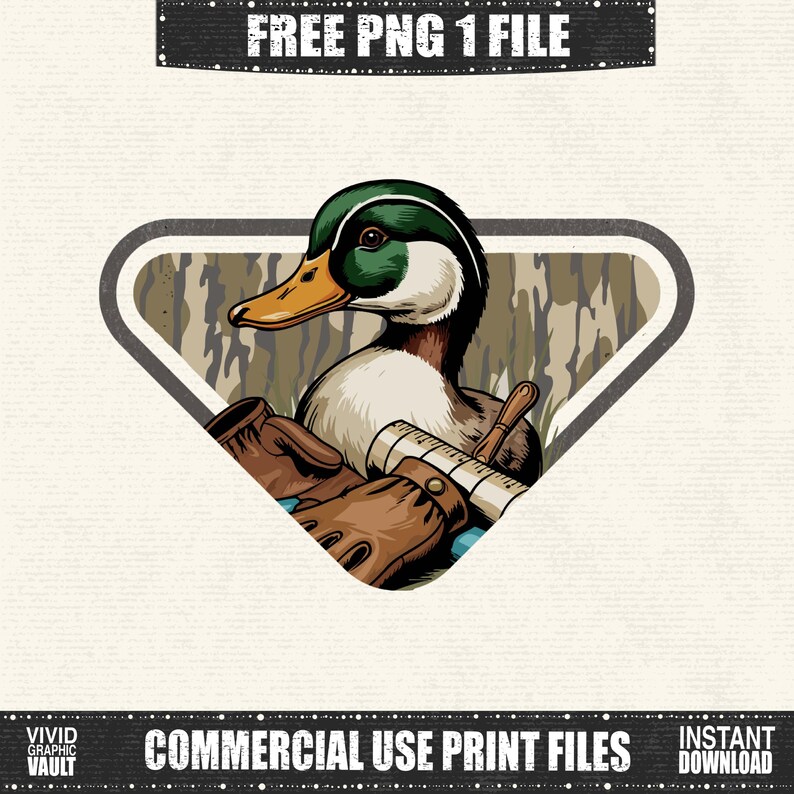 Duck Call Camo PNG, Stackin' Quacks, Duck Hunting Camouflage Design, Rustik utomhus Clipart, Flygande ankjägarens dröm, Digital nedladdning bild 3