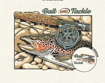 Bait and Tackle Pocket PNG, Fishing Pocket Sublimation, Angler Shirt Pocket Graphic, Reel for Outdoors Summer Fisherman, Digital Download