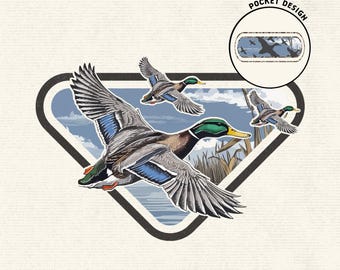 Flying Mallard PNG, Duck Hunting Sublimation Design, Local Boy, Preppy Camo, Father's Day, Waterfowl Outdoors Clipart, Digital Download