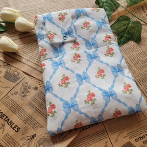 Vintage boekhoes | Blauw boeketui met stippen | Boekomslag lezen | Boekachtig cadeau