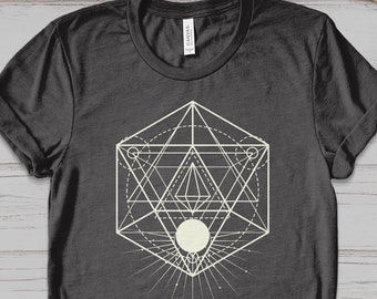 Metatron's Cube - Magical Sunrise - Festival Shirt - Psychedelic Artwork - Spiritual Clothing