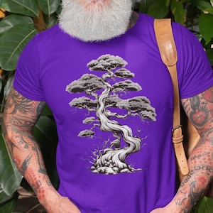 Gnarled Tree Bonsai Shirt - Peaceful Shirt - Men&#39;s Graphic Tee - Bonsai Tree - Cool Gift