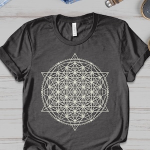 Flower of Life Shirt: Metatron&#39;s Cube, Sacred Geometry Tee