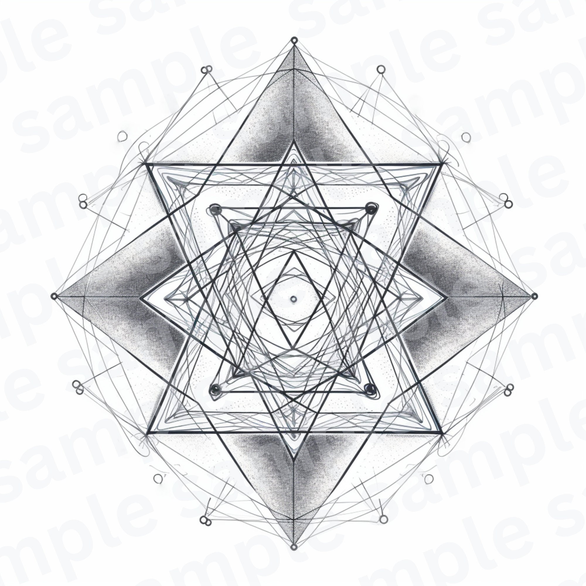 Art Deco Printable - Sacred Geometry Poster - Tangled Star 1 - Digital ...