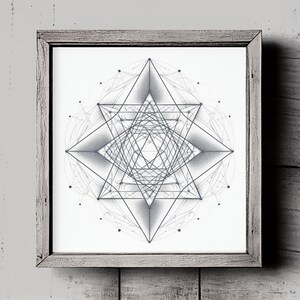 Art Deco - Sacred Geometry - Tangled Star 2 - Printable Poster - Digital Download
