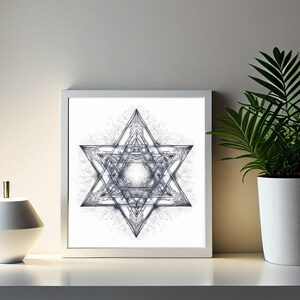 Art Deco - Star of David - Printable Sacred Geometry - Digital Download ...