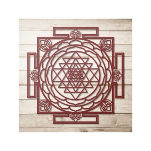 Sri Yantra Metal Wall Art: Sacred Geometry Lotus Decor image 5